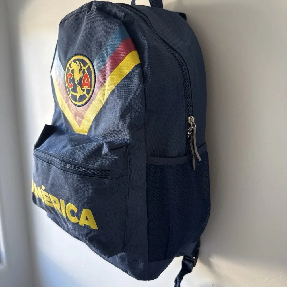NWOT Official Club América Soccer Backpack - Navy Blue/Yellow Chevron Brand New